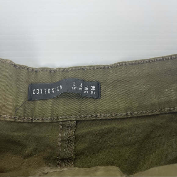 Cotton On Khaki Cotton Pocket Shorts - Size 8 - Picture 6 of 8